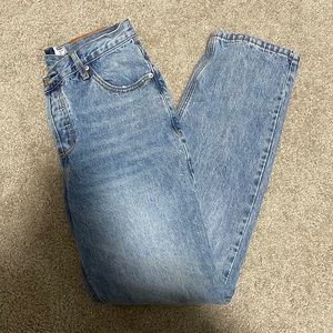 princess polly straight leg asymmetric jeans